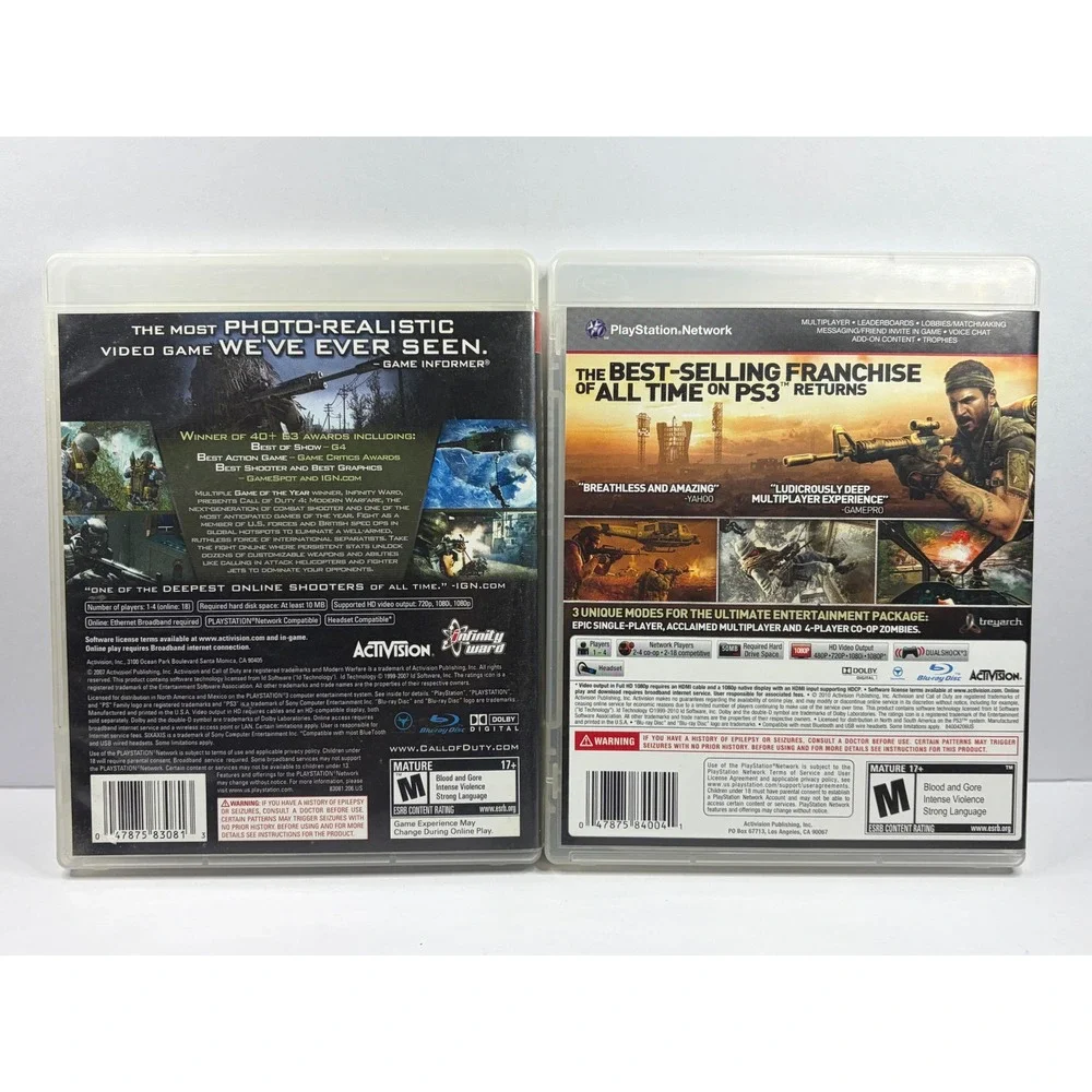 PS3 Game Lot Skyrim Legendary Call of Duty Black Ops Modern Warfare 4 Games